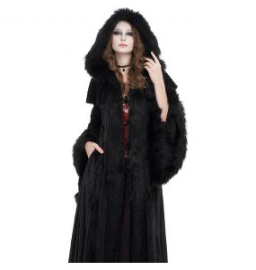 Black 'Alicia' Hooded Coat