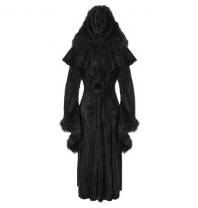 Black 'Alicia' Hooded Coat