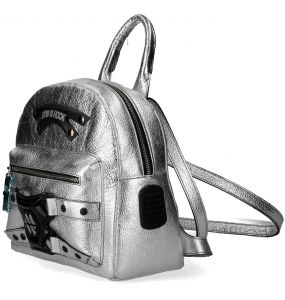Sac à Dos 'Rainbow' en Cuir Argenté