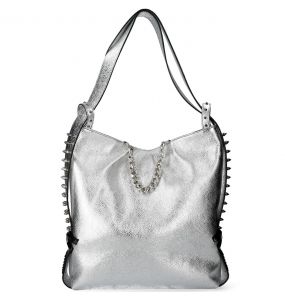 Silver Leather 'Aliana' Handbag