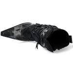 Bottes New Rock Malicia en Cuir Pulik Acier et Itali Noir