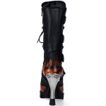 Bottes New Rock Malicia en Cuir Pulik Feu et Itali Noir