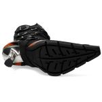 Bottes New Rock Malicia en Cuir Pulik Feu et Itali Noir