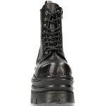 Black New Rock Metallic Platform Ankle Boots