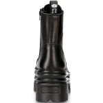 Black New Rock Metallic Platform Ankle Boots