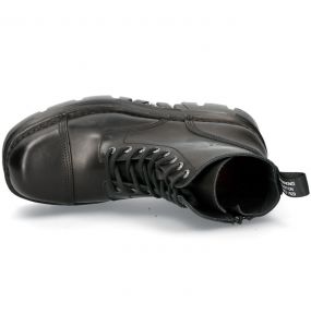 Black New Rock Metallic Platform Ankle Boots