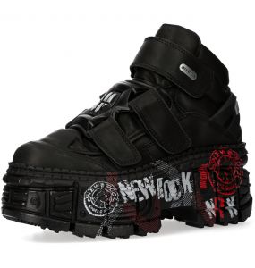 Chaussures New Rock Tank Noires et Imprimées