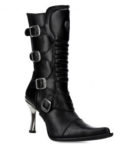 New Rock Malicia Boots in Black Leather