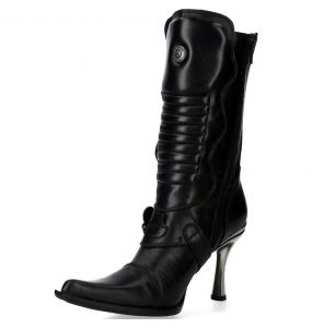 Bottes New Rock Malicia en Cuir Noir