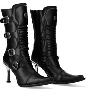 Bottes New Rock Malicia en Cuir Noir