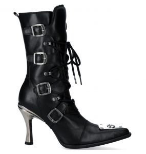 Black New Rock Malicia Boots with Metal Plate