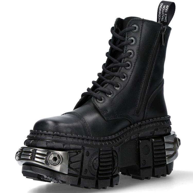 Black New Rock Tank Power Platform Ankle Boots • The Dark Store™