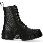 Black Python New Rock Metallic Ankle Boots
