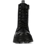 Black Python New Rock Metallic Ankle Boots