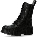 Black Python New Rock Metallic Ankle Boots