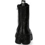 Black Python New Rock Metallic Ankle Boots