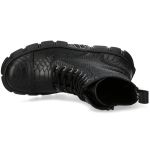 Black Python New Rock Metallic Ankle Boots