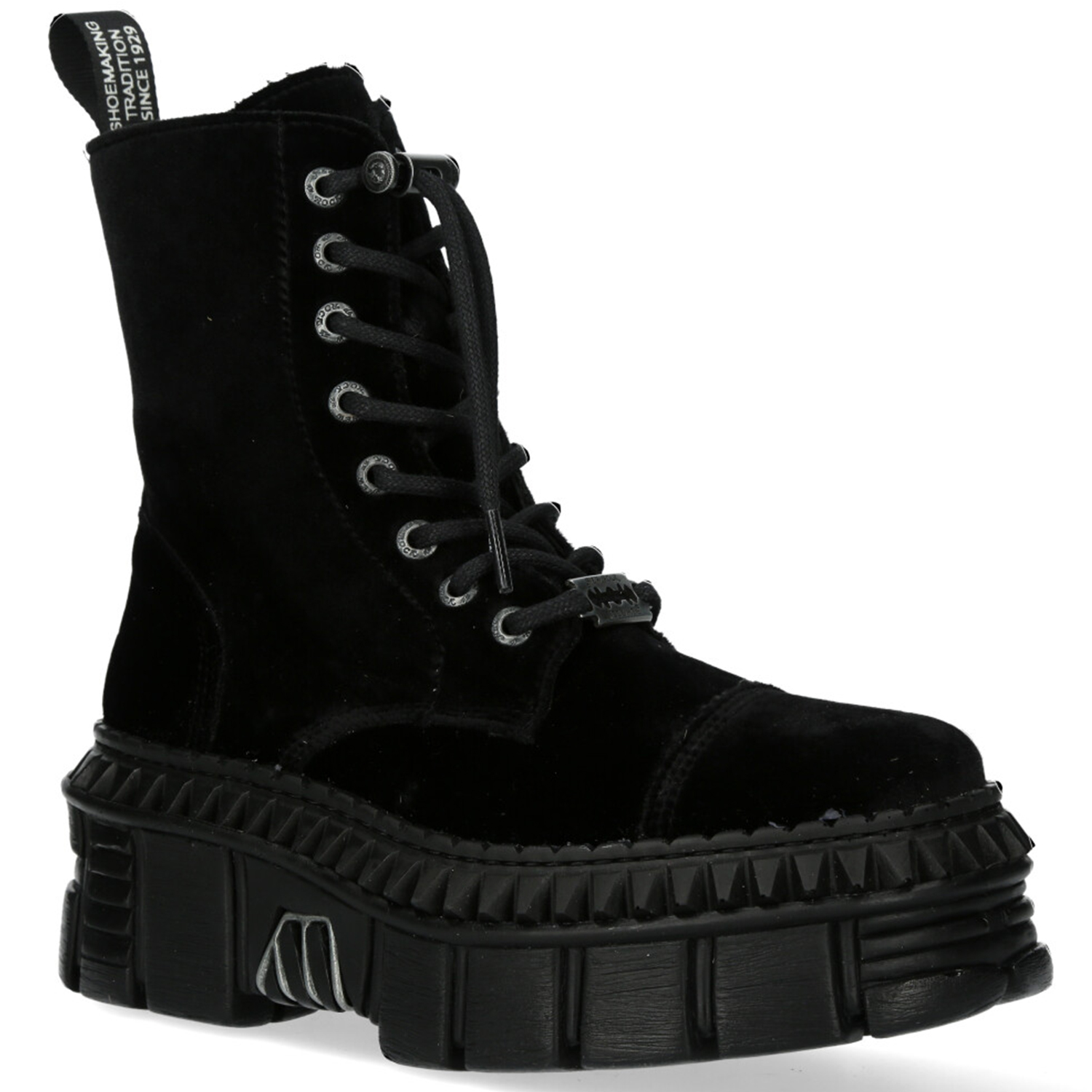 New Rock M-TANK106-C1 Unisex White Leather Platform Boots – Goth Punk Biker Style – Made In Spain