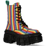 Vegan Rainbow New Rock Wall Platform Ankle Boots