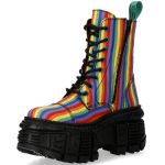 Vegan Rainbow New Rock Wall Platform Ankle Boots