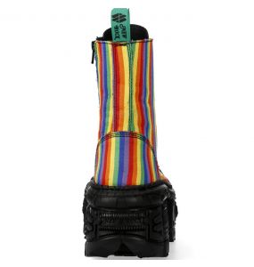 Vegan Rainbow New Rock Wall Platform Ankle Boots