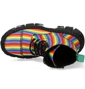 Vegan Rainbow New Rock Wall Platform Ankle Boots