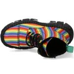 Vegan Rainbow New Rock Wall Platform Ankle Boots