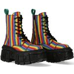 Vegan Rainbow New Rock Wall Platform Ankle Boots