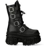 Black Vegan New Rock Wall Platform Boots