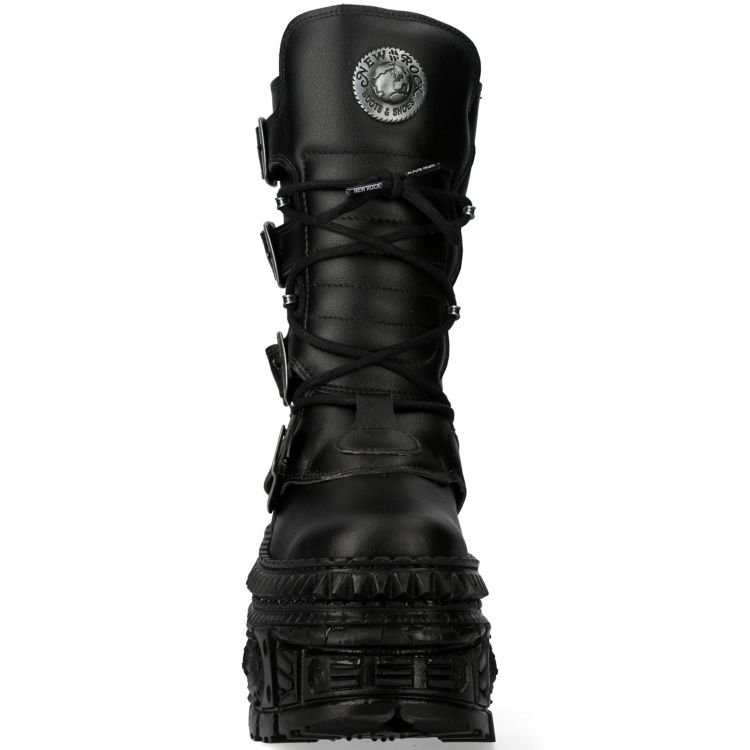 Bottes Plateformes New Rock Wall Vegan Noires • The Dark Store™