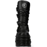 Black Vegan New Rock Wall Platform Boots