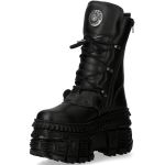 Black Vegan New Rock Wall Platform Boots