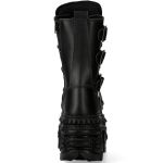 Black Vegan New Rock Wall Platform Boots