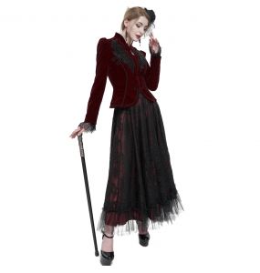 Veste 'Esmerée' en Velours Bordeaux