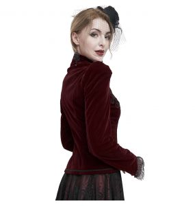 Veste 'Esmerée' en Velours Bordeaux