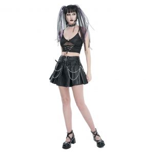 Black 'Jordanes' Vegan Leather Skirt