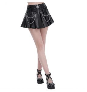 Black 'Jordanes' Vegan Leather Skirt