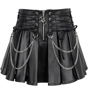 Black 'Jordanes' Vegan Leather Skirt
