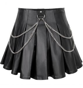 Black 'Jordanes' Vegan Leather Skirt
