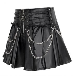 Black 'Jordanes' Vegan Leather Skirt