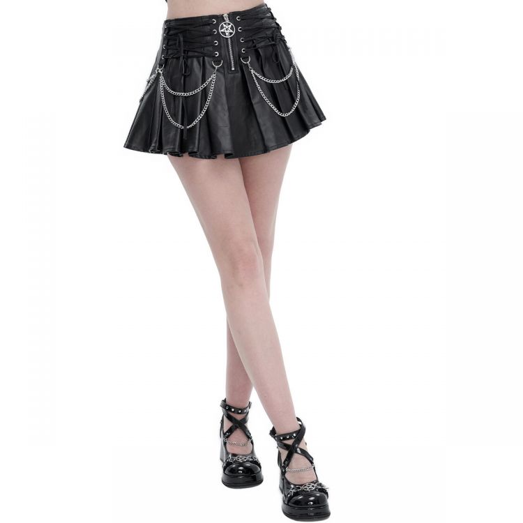 Black 'Jordanes' Vegan Leather Skirt