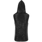 Black 'Ammius' Sleeveless and Hooded T-Shirt