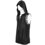 Black 'Ammius' Sleeveless and Hooded T-Shirt