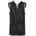 Black 'Ammius' Sleeveless and Hooded T-Shirt