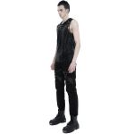 Black 'Ammius' Sleeveless and Hooded T-Shirt