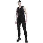 Black 'Ammius' Sleeveless and Hooded T-Shirt