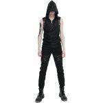Black 'Ammius' Sleeveless and Hooded T-Shirt