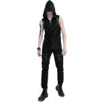 Black 'Ammius' Sleeveless and Hooded T-Shirt