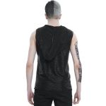 Black 'Ammius' Sleeveless and Hooded T-Shirt