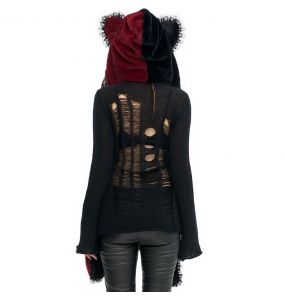 Black and Red 'Kitty' Hooded Scarf